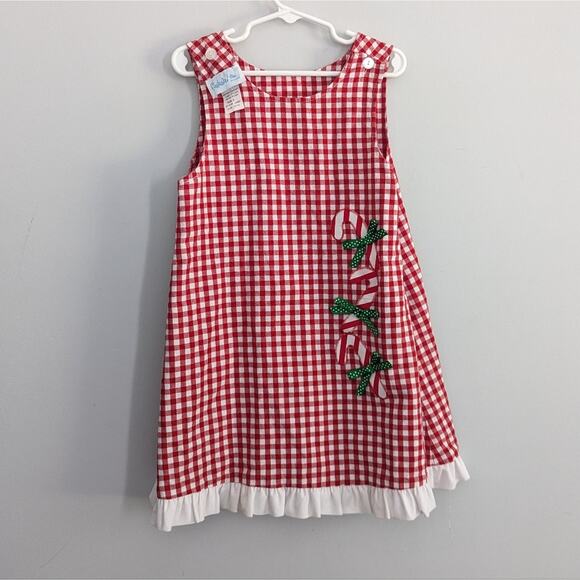 Girl's Funtasia Too! Christmas Valentine's Day Reversible Gingham Dress STAIN 5 - Picture 7 of 9